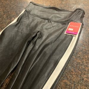 Spank faux leather leggings